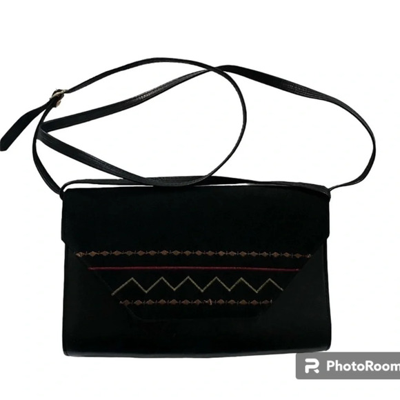 VINTAGE Sant’ Andrea Black Envelope Clutch Purse  *boutique* - Picture 1 of 12